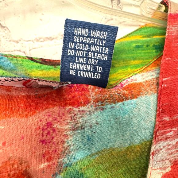 Phool Wms S Colorful Vivid Striped Smocked Maxi Dress Boho Fun Full Skirt - Picture 8 of 11